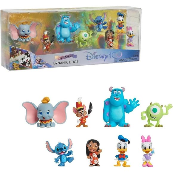 Disney 100 Years Dynamic Duos Collector Character Figure Set Limited Edition 8pc - Picture 1 of 16